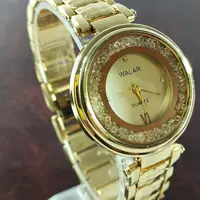 ساعت والار زنانه گرد دور الماس نگین دار