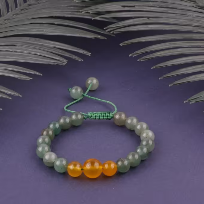 
دستبند اونتورین و عقیق زرد شرف الشمس 
