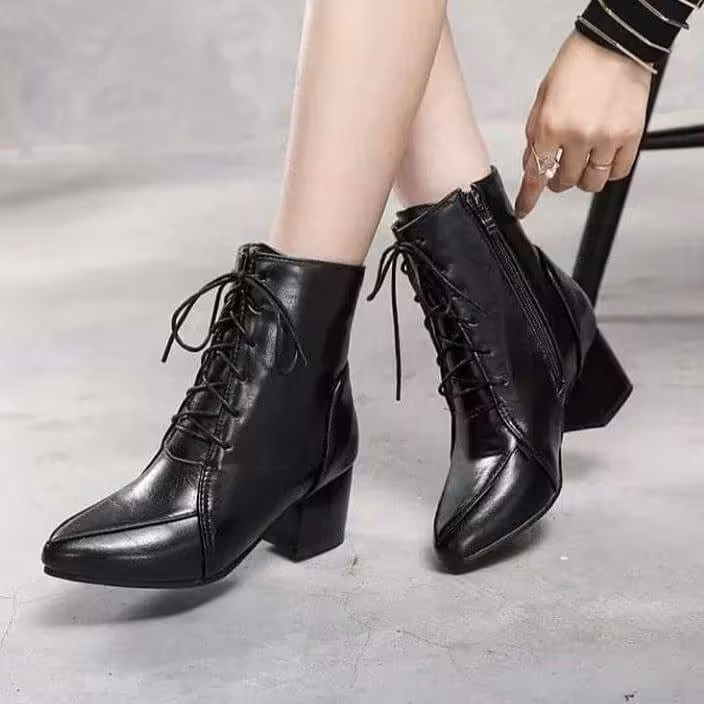 کفش مجلسی زنانه دخترانه (36 تا 41) کفش مجلسی پاشنه بلند دخترانه زنانه کفش نیم بوت زنانه دخترانه نیم بوت زیره یخ شکن