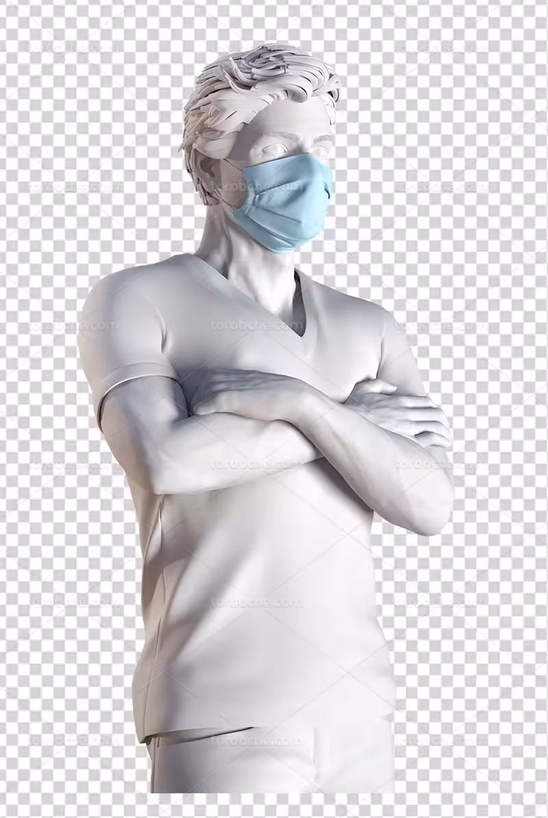 عکس PNG مرد سه بعدی ماسک زده | گرافیک با طعم تربچه