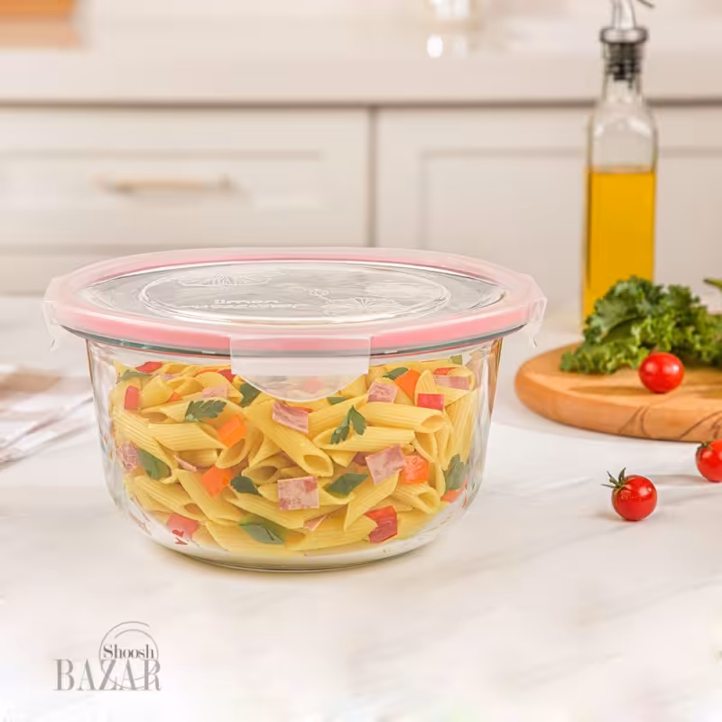 ظرف شیشه ای گرد دربدار 3لیتری لیمون