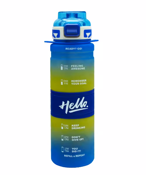 قمقمه دورنگ کمر لاستیکی یک لیتری کد 7743