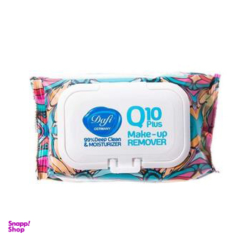 دستمال مرطوب آرایش جیبی درب دار دافی (Dafi) مدل Q10 moisturizer بسته 27 عددی