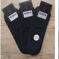 جوراب کالج مشکی مردانه shika مدل پشت ژله ای  پک 3 عددی کدshm 4