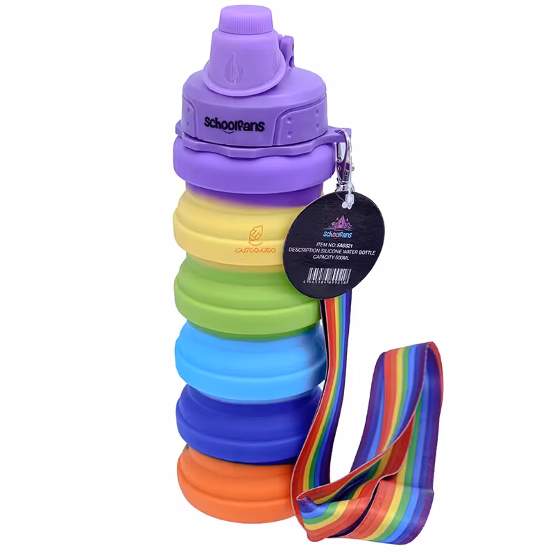 قمقمه سیلیکونی آکاردئونی بنفش کد 9321 SCHOOLFANS