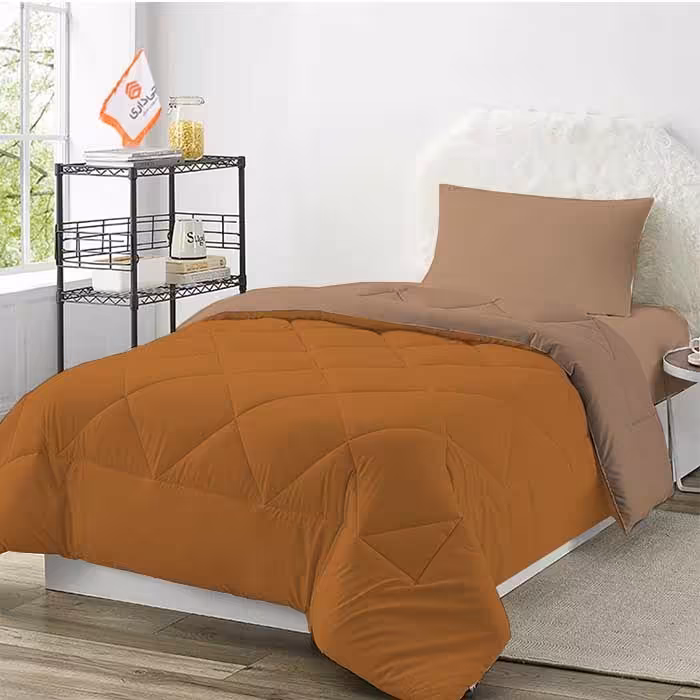 سرویس روتختی چیداری مدل دورو  یک نفره  رنگ نسکافه ای قهوه ای روشن عرض 90