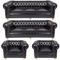 مبل اداری پارسین مدل چستر گلمیخ پایه طلایی ست هشت نفره