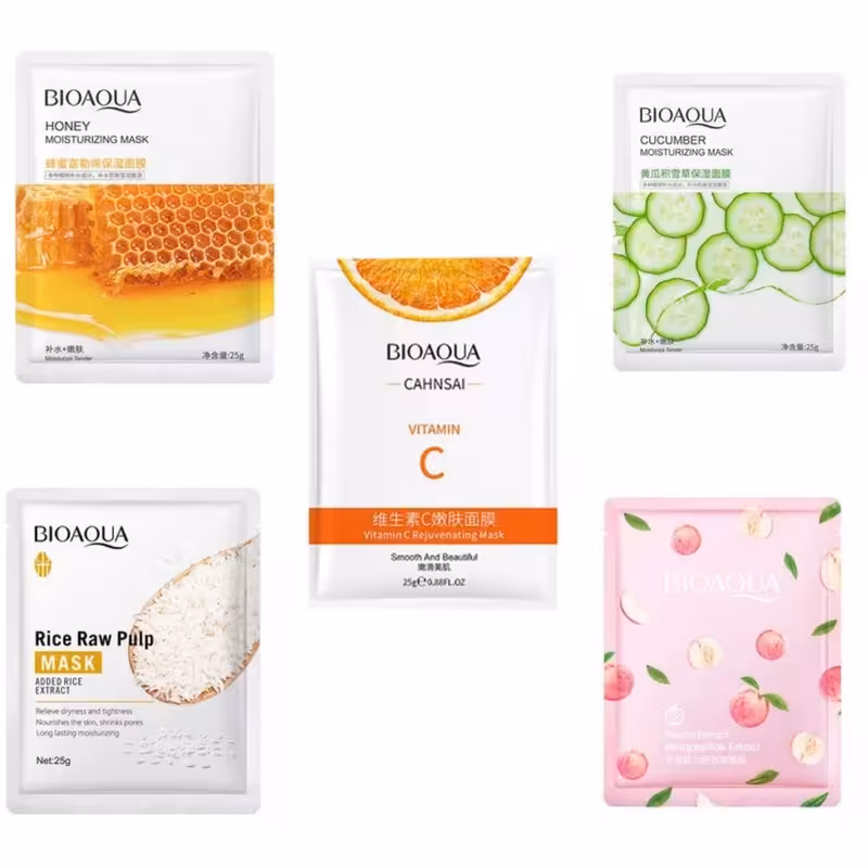 ماسک صورت بایو آکوا مدل 33 وزن 25 گرم مجموعه 5 عددی