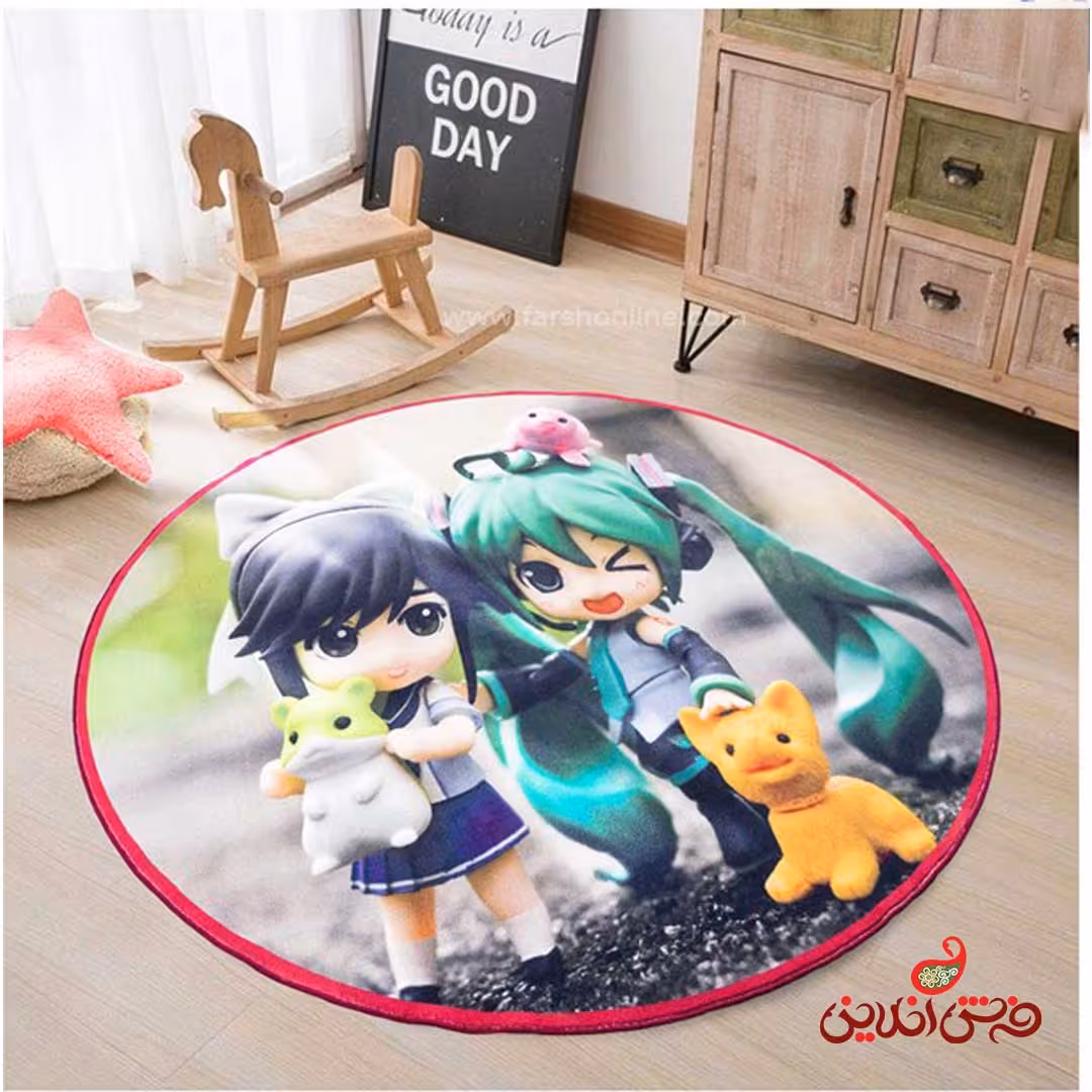 فرش ماشینی گرد کلاریس کلکسیون کودک کد 100261
