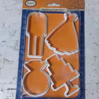 کاتر چهارتایی عروس و داماد و انگشتر حلقه