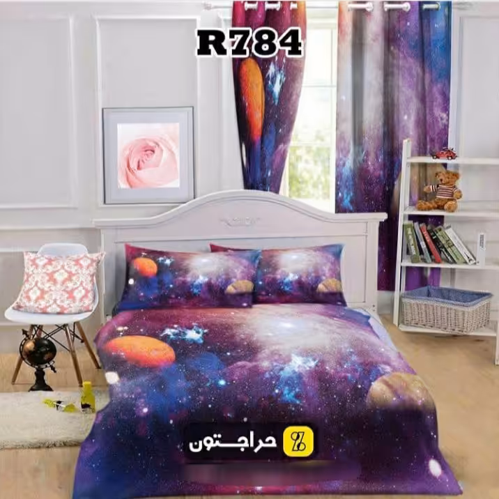 روتختی یک نفره  طرح  کهکشان  سه بعدی جنس میکروتترون  مناسب کودک و نوجوان  برای تخت90