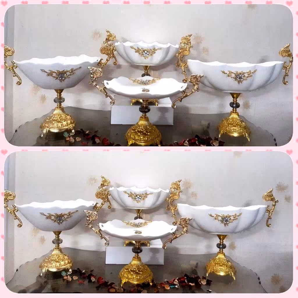 سرویس پذیرایی چهار تیکه دسته دار طرح روژا مستقیم و بدون واسطه از تولید کننده 