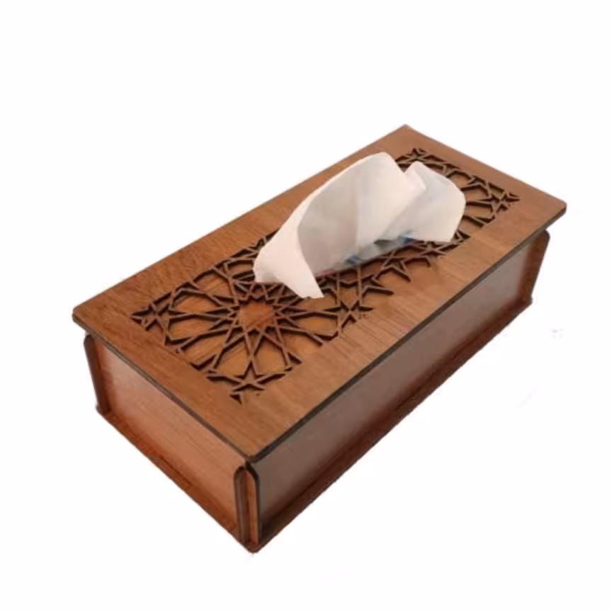 جعبه دستمال کاغذی درب لولایی 500 برگ طرح برگ