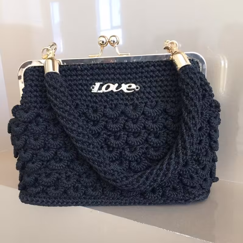 کیف مکرومه مدل حلزونی