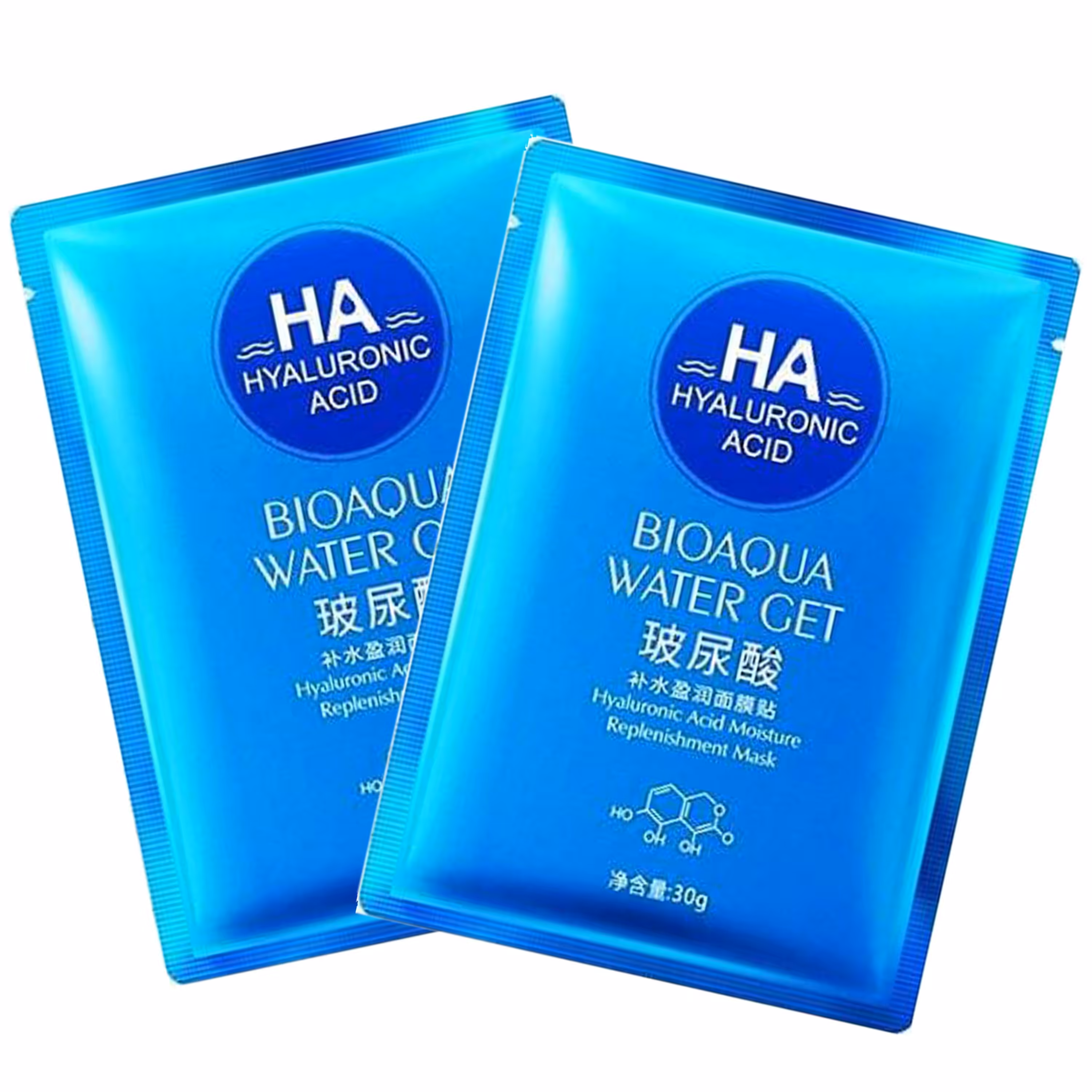 ماسک ورقه ای صورت آبرسان بایو آکوا مدل هیالورونیک اسید بسته 2 عددی