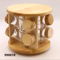 جا ادویه 8 عددی گردان چوب رابروود صفحه گرد کد 99081