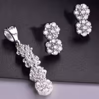 نیم ست جواهری نقره عیار925 روکش اب طلاسفیدضمانتی