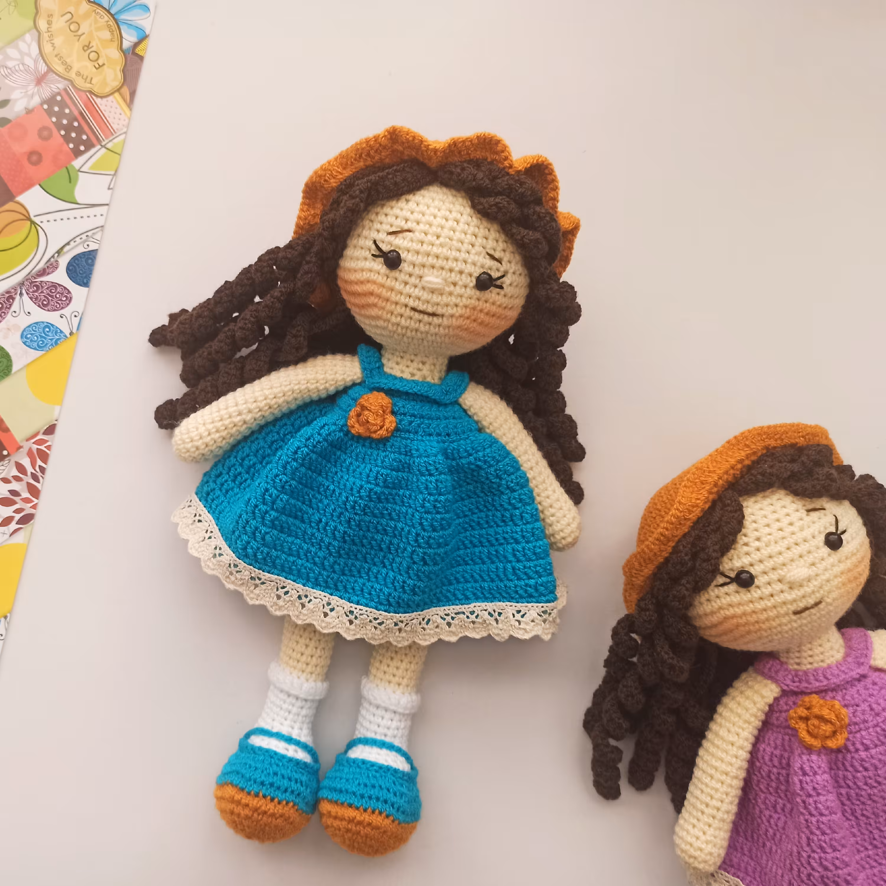 اسبابازی دختر بافتنی مدل سارا..رنگ آبی...قد 30سانت