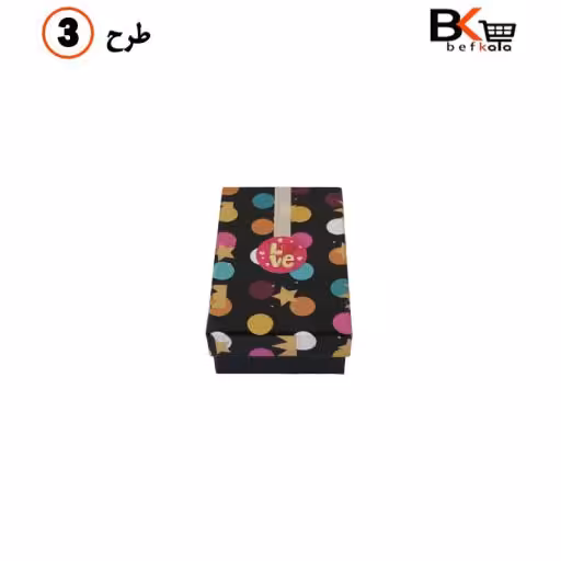 باکس کادویی جواهراتی مستطیلی طلاکوب سایز کوچک کد 102 طرح سه