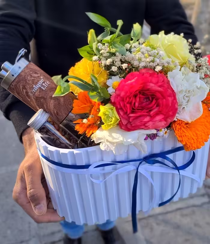 باکس گل جعبه هدیه اکسسوری قهوه