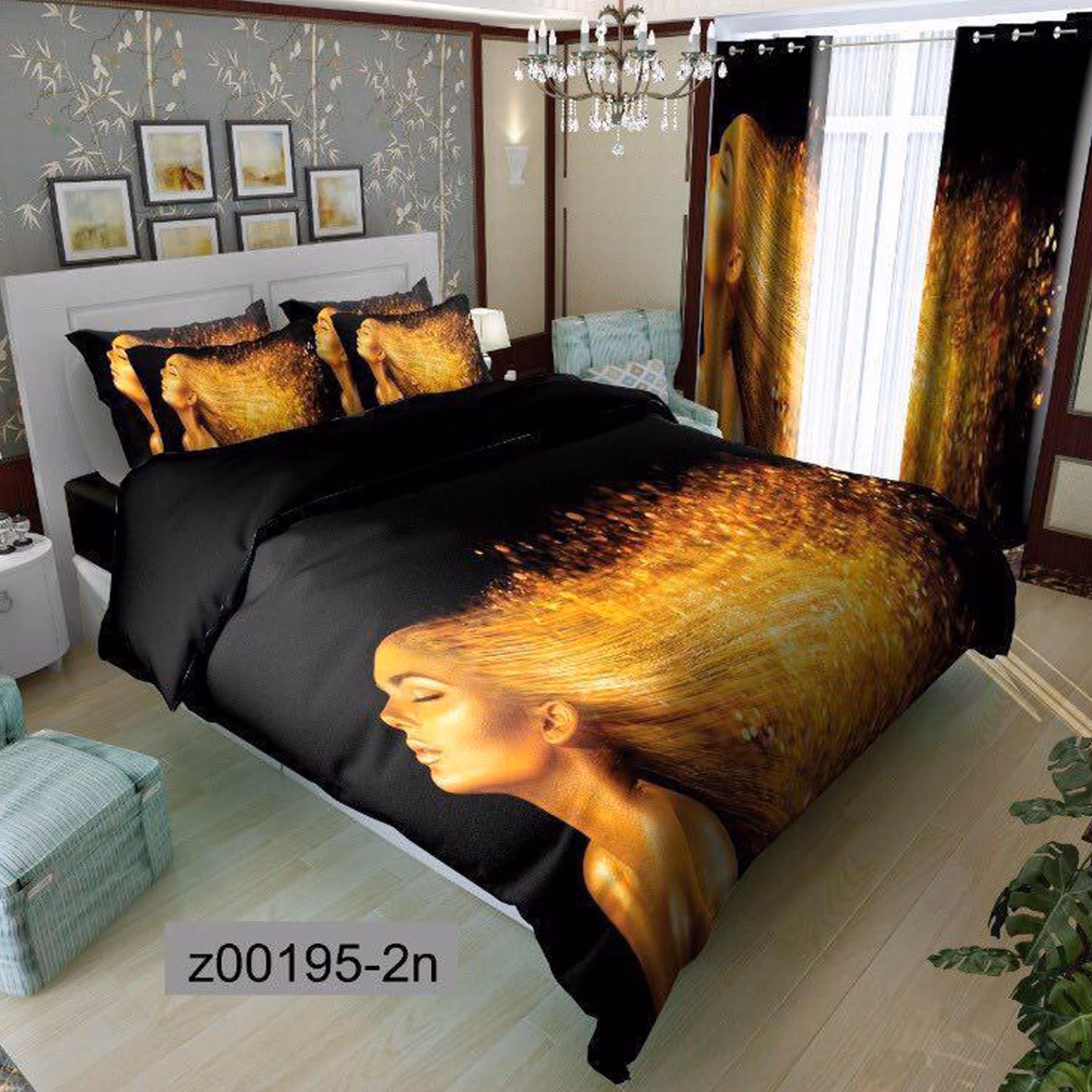 سرویس روتختی 2 نفره تنسل چاپی برندترک لند(Turk Land) z 195