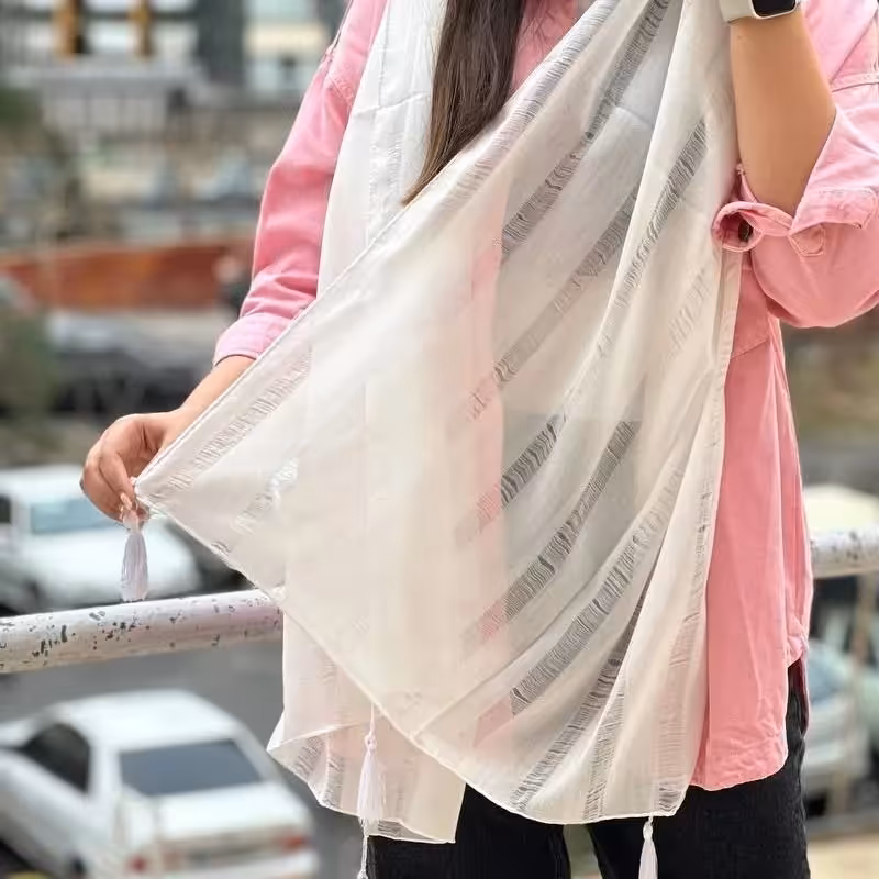 شال نخی لمه دار 