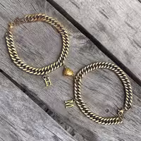 بدلیجات زیورالات ست دستبند دوستی استیل طلایی