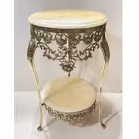 میزخاطره برنز مدل گل رز تاج دار قطر 60(میزتلفن برنزی)