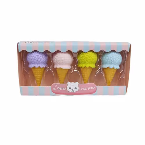 پاک کن فانتزی طرح بستنی قیفی مجموعه 4عددی