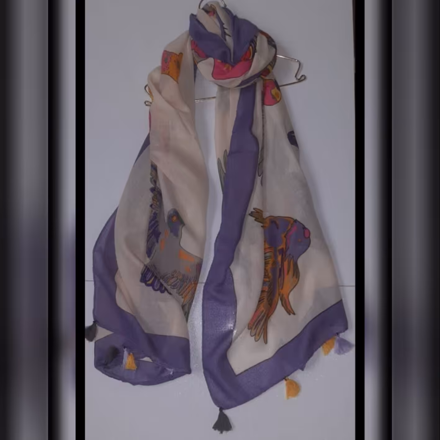 شال سنتی نخی طرح پرنده لاکچری