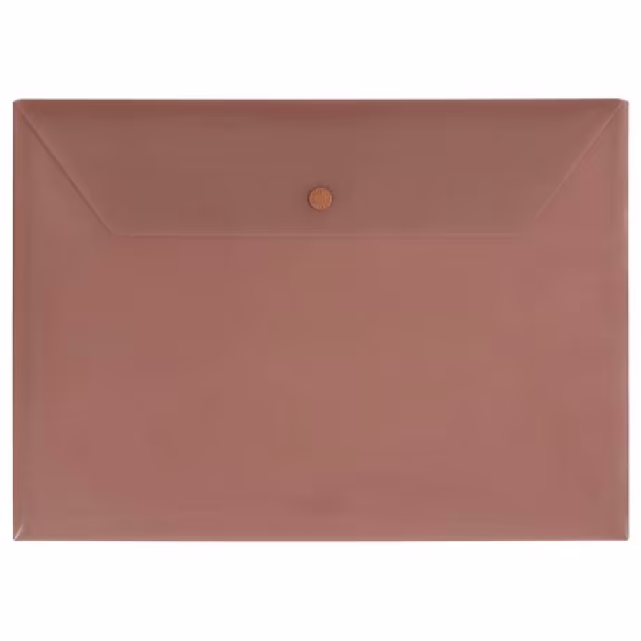 پوشه دکمه دار پاپکو مدل شفاف A4 کد A4-105T رنگ قهوه ای