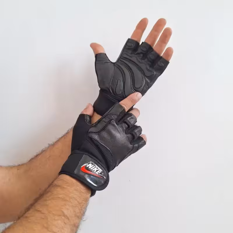 دستکش بدنسازی چرم نایک حرفه ای DS-889