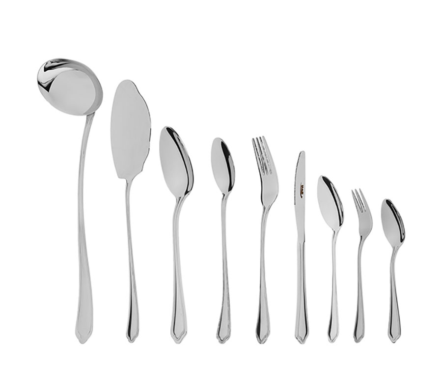 سرویس قاشق و چنگال 57 پارچه ناب استیل مدل Venice