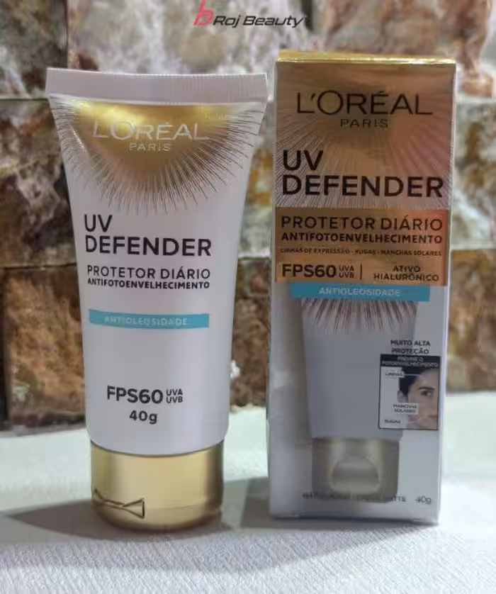 کرم ضد آفتاب چین وچروک  بی رنگ لورآل UV Defender مرطوب کننده SPF 60 40G Loreal Paris