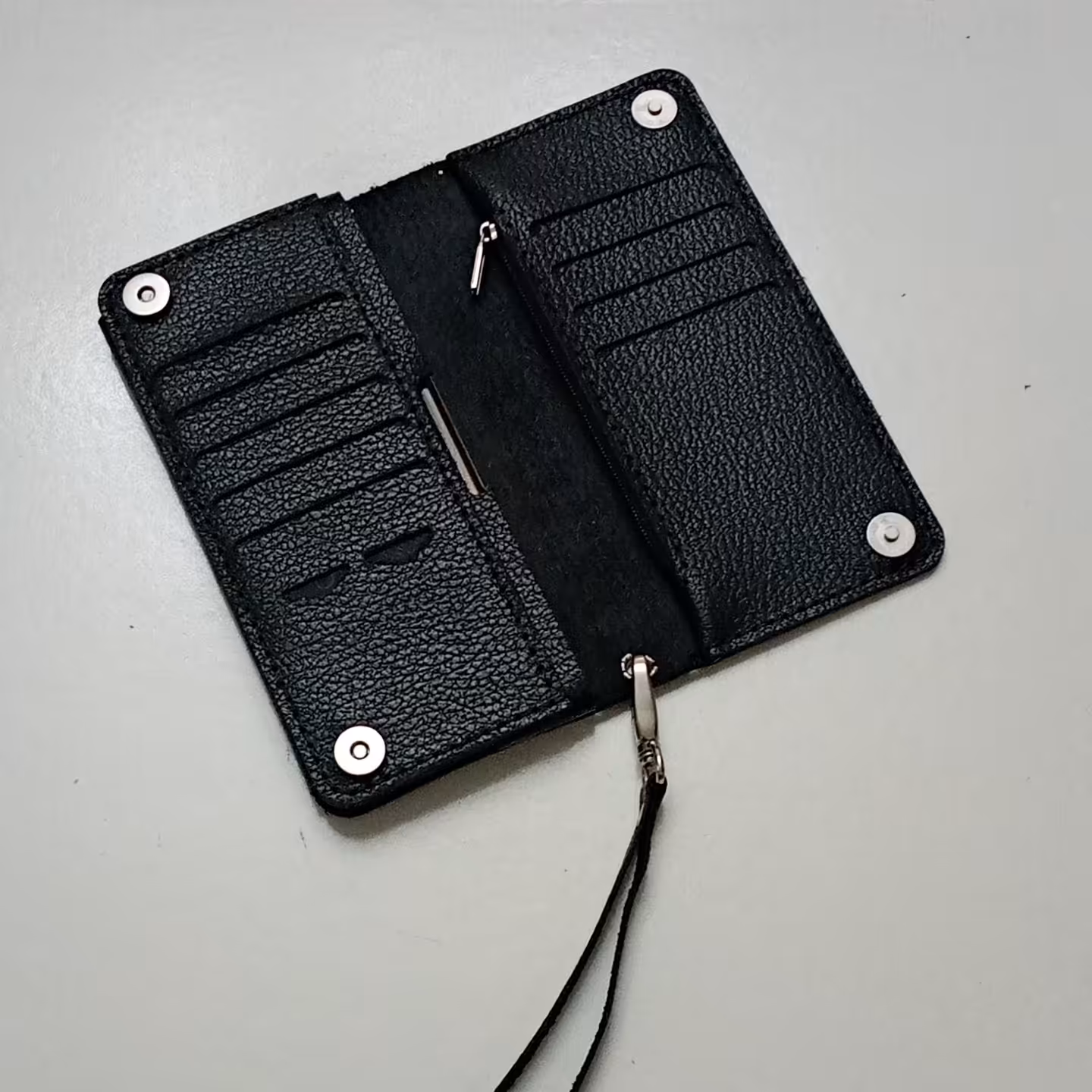 کیف پول کتی چرم طبیعی دست دوز 