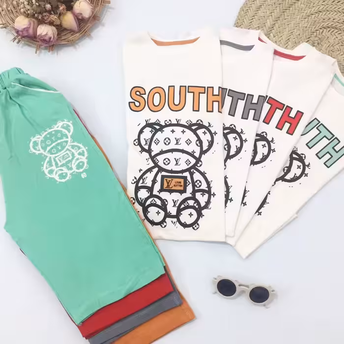 ست تیشرت و شلوارک سایز بزرگ تدی- پوشاک بنیا