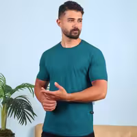 تیشرت ساده سبز کله غازی مردانه مدل Vala