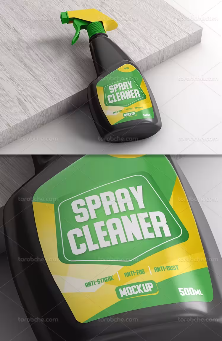 موکاپ اسپری شوینده | گرافیک با طعم تربچه