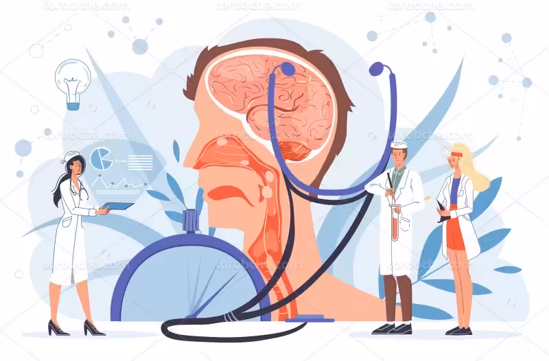 وکتور مغز و اعصاب پزشکی | گرافیک با طعم تربچه