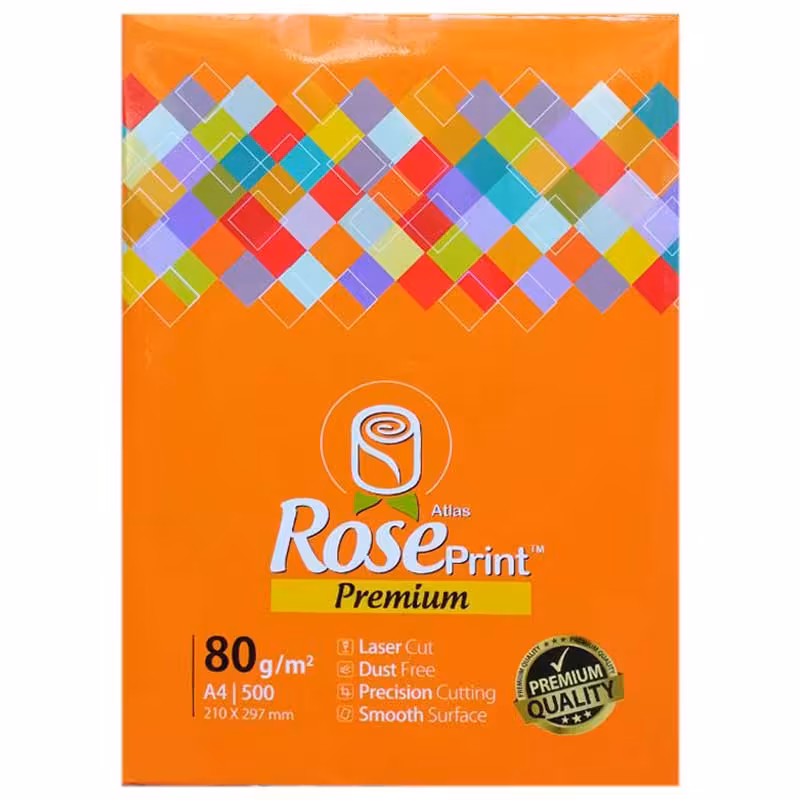 خرید کاغذ A4 رز پرینت بسته 500 عددی