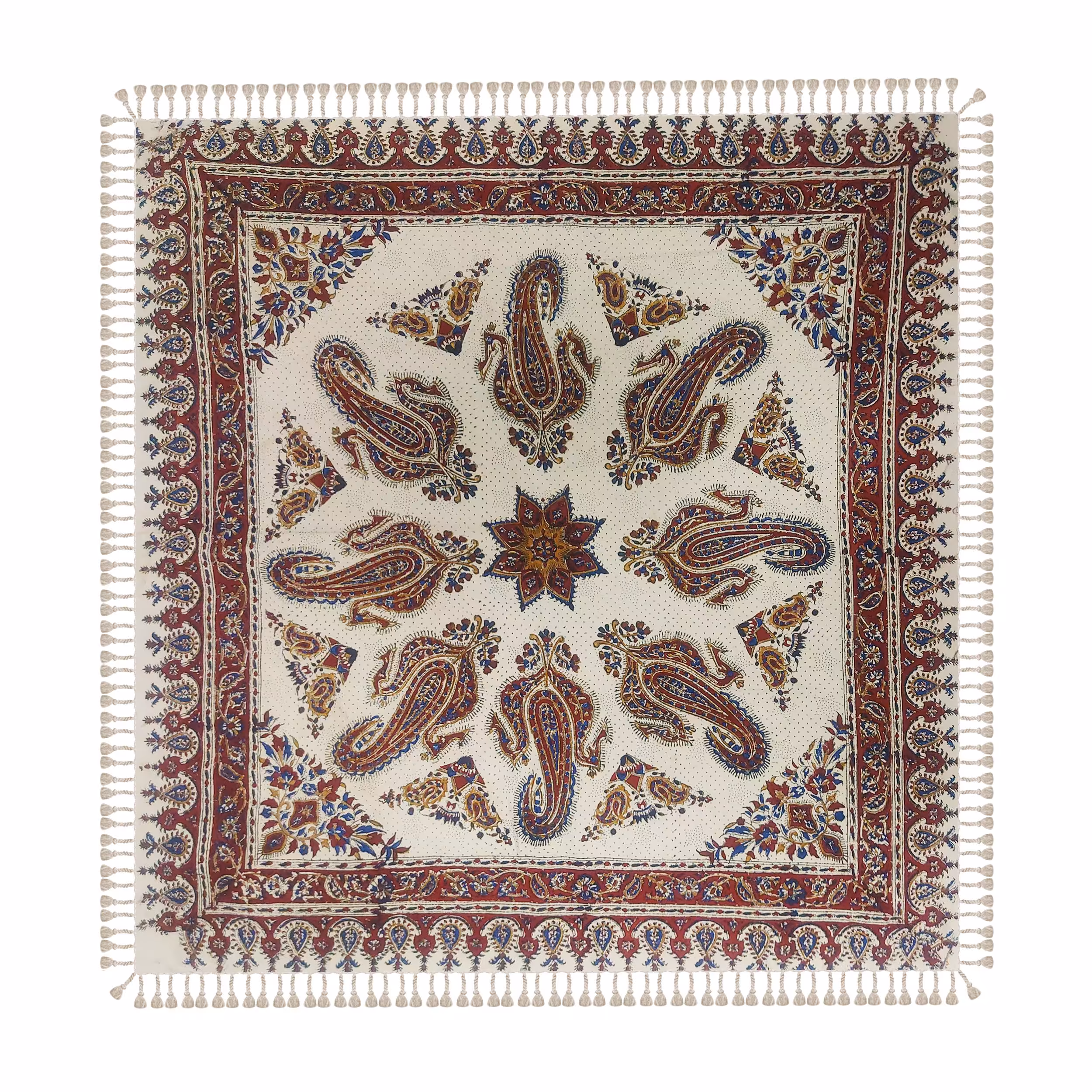 رومیزی وسفره قلمکارطرح بته قاجار150در100