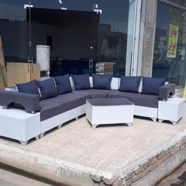 مبل ال دسته دوبل 7نفره رنگ و طرح به سلیقه مشتری *