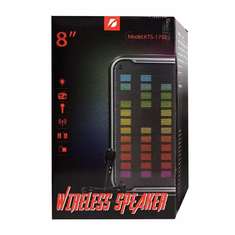 اسپیکر  kts 1752 با ار جی بی خفن بدونه خش صدا اورجینال کیفیت خیلی بالا همراه با میکروفون 