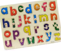 پازل چوبی پین دار حروف کوچک انگلیسی