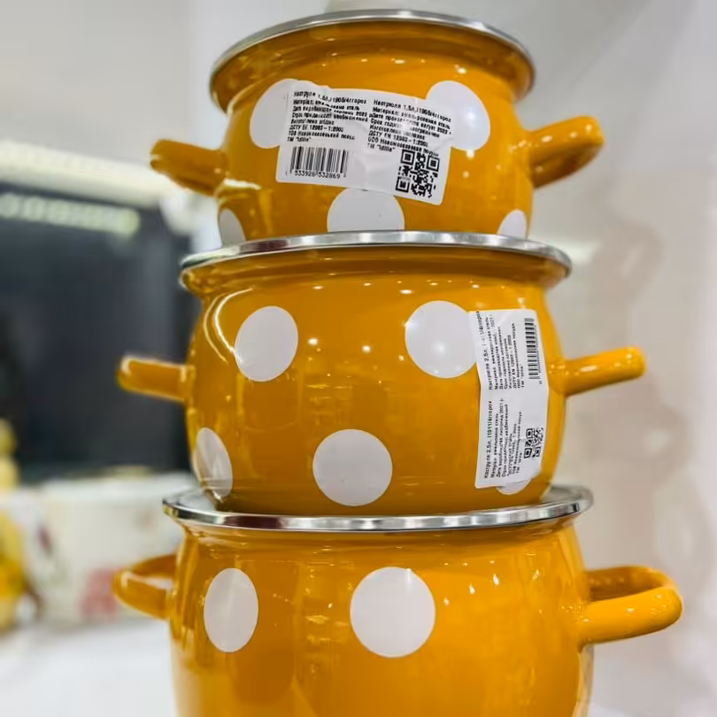 سرویسی قابلمه لعابی 6 پارچه اوکراین