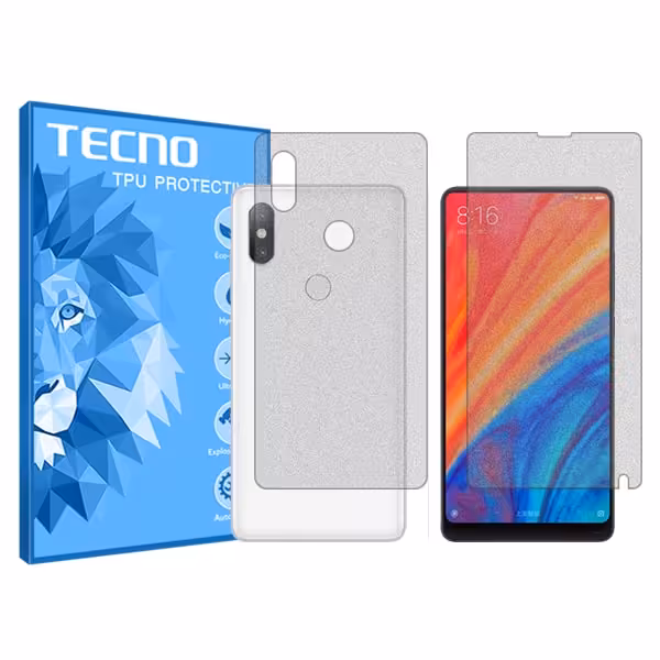 گلس صفحه نمایش و پشت گوشی شیائومی Mi Mix 2S مدل هیدروژلی مات برند تکنو کد SS