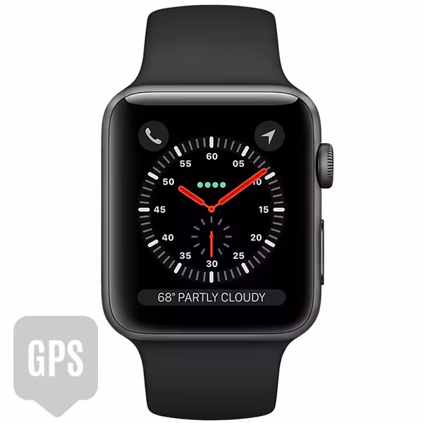 سری 3 اسپرت زنانه 38 میلیمتری مدل Space Gray Aluminum Case with Black Sport Band - جی پی اس - Hiapple.ir