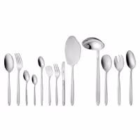 سرویس قاشق و چنگال 18 نفره ناب استیل طرح پالرمو استیل براق (116 پارچه)