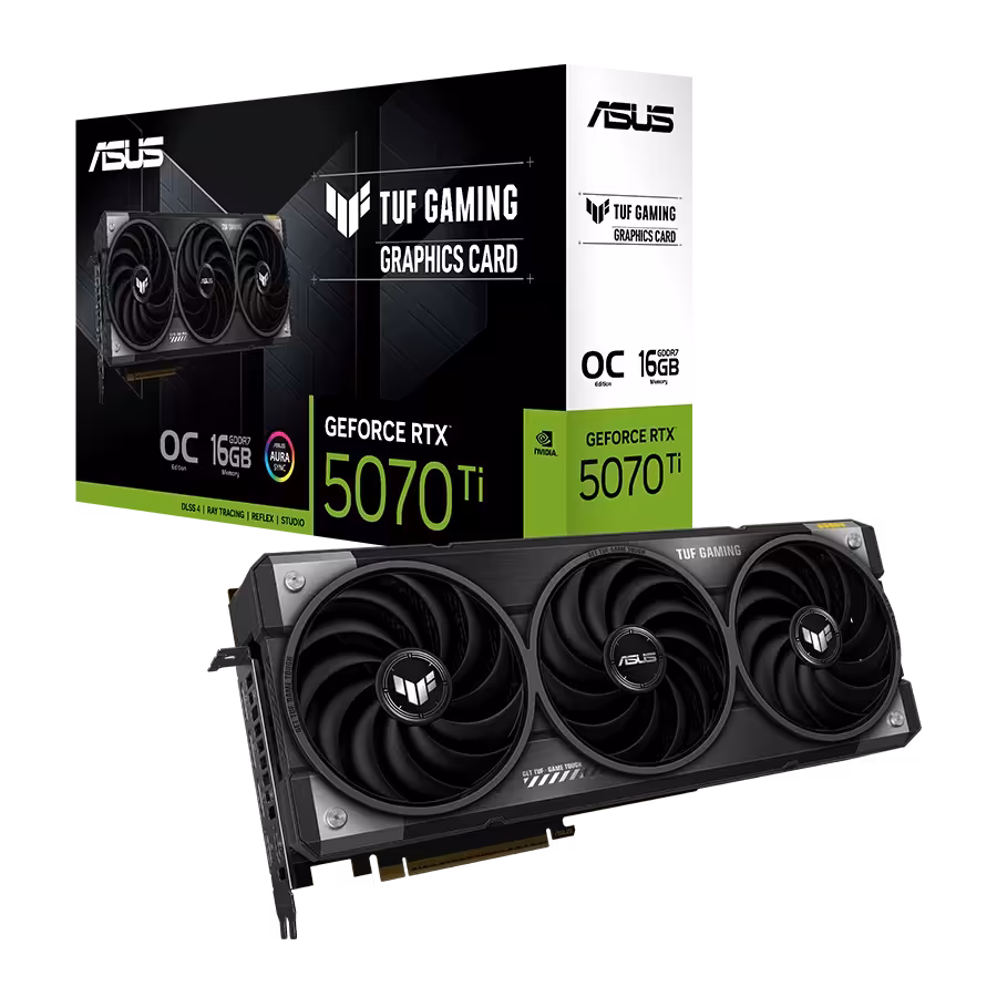 کارت گرافیک ایسوس TUF RTX 5070 Ti 16GB OC | فروشگاه گیمینگ تکاف