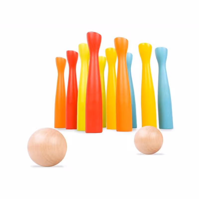 اسباب بازی بولینگ چوبی کودک رنگارنگ Classic World مدل 4621